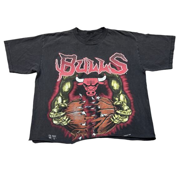 VTG Chicago Bulls Strong Benny The Bull Boxy Shirt Men's Large Magic Johnson T's - Picture 1 of 10